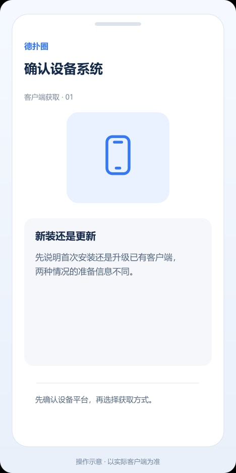 德扑圈 确认设备系统操作示意