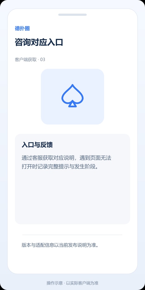 德扑圈 咨询对应入口操作示意